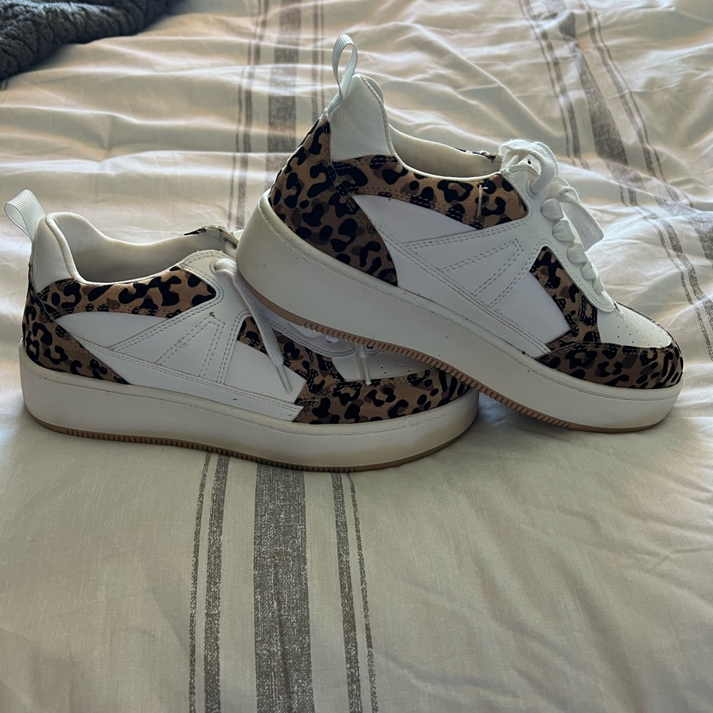 MIA White and Leopard Print Women's Sneakers
